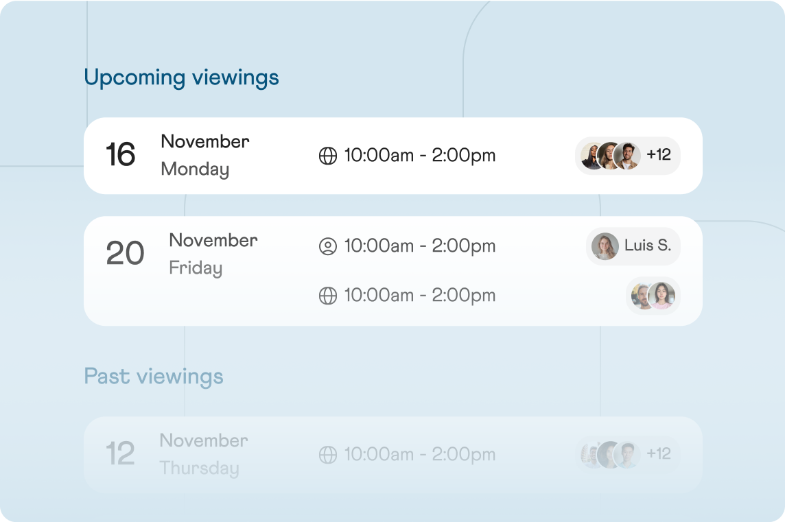 Manage your viewings